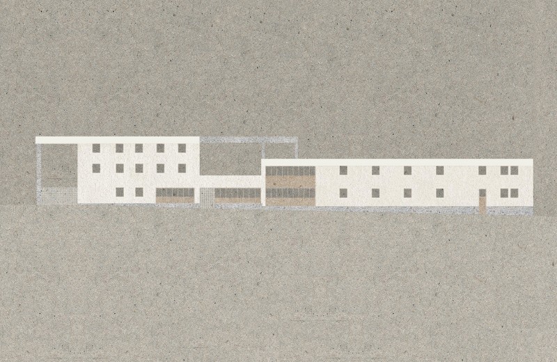 B2A 057 - Ecole rue de la Procession facade-nord-schema