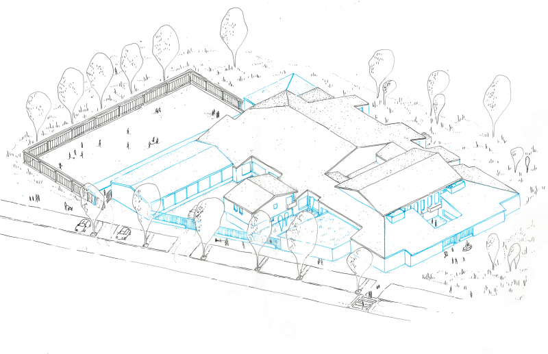 B2A 074 - Ecole Saint-Exupéry axonometrie_projet_v2