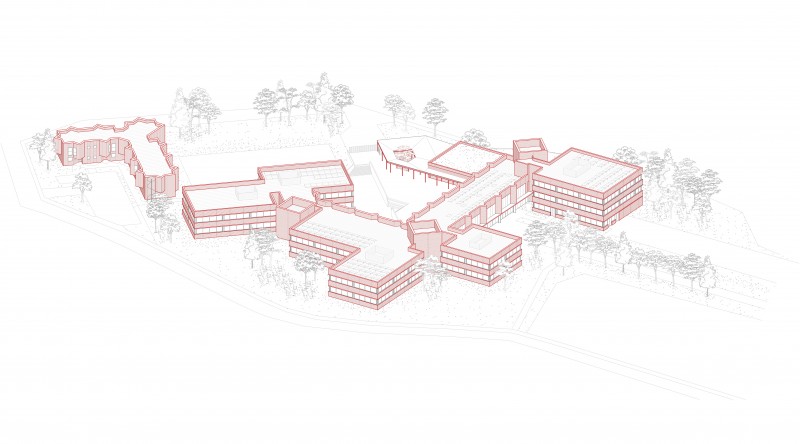 B2A 049 - Lyc&eacute;e G&eacute;rard de Nerval luzarches-general-axonometry-project